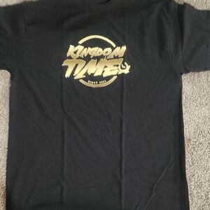 Kids Short Sleeve Tee in Black with Gold Logo